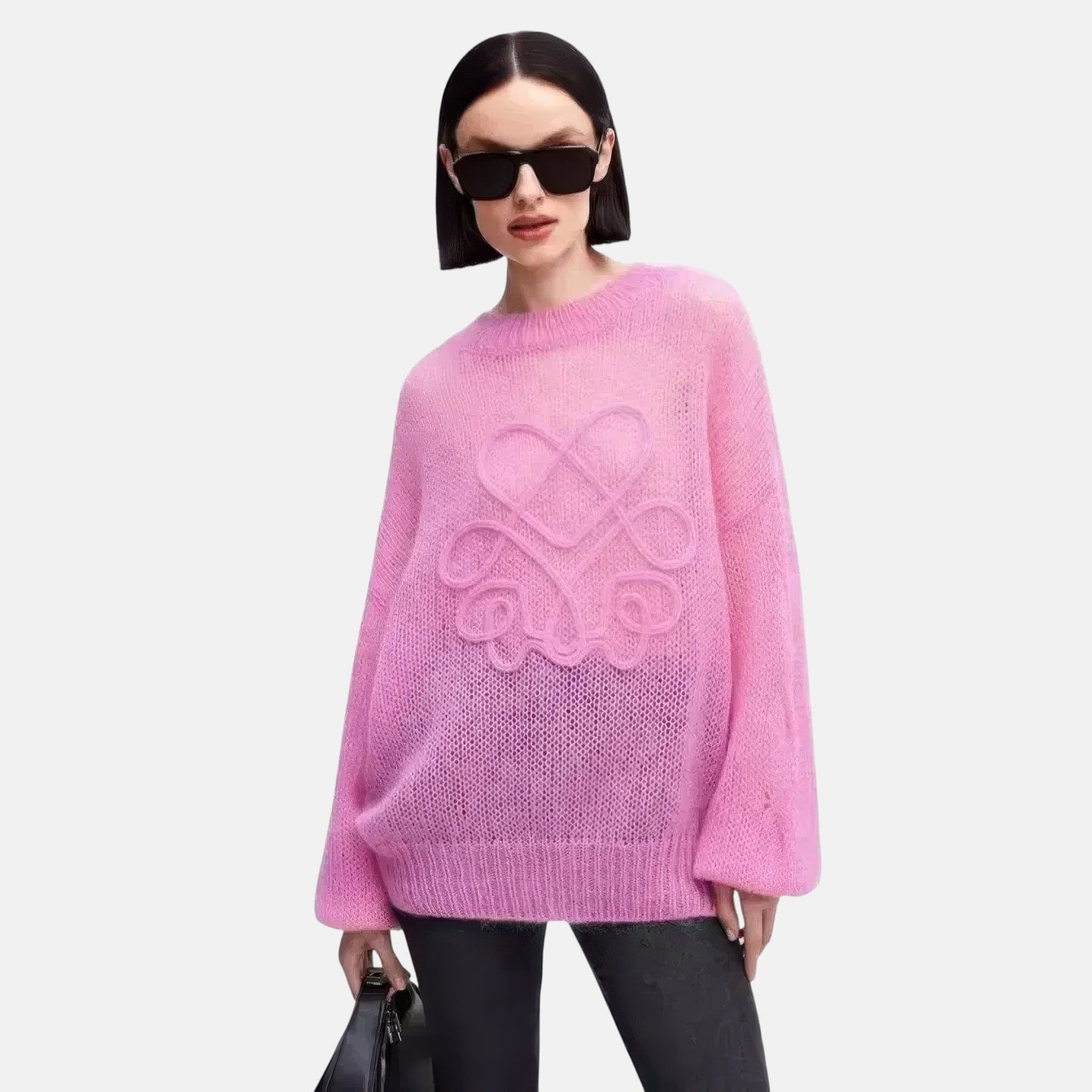 Pull fin rose femme
