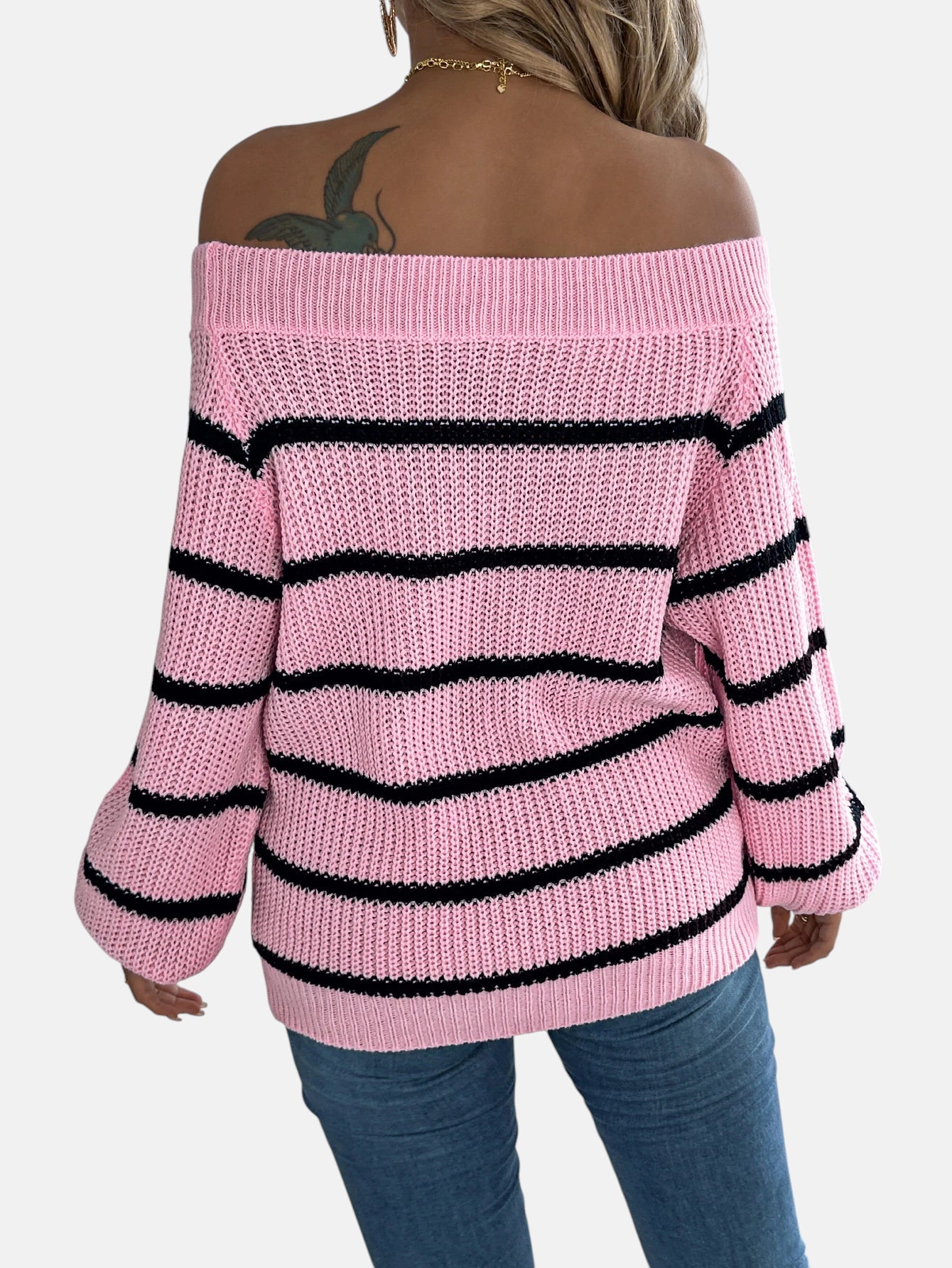 Pull rayé rose