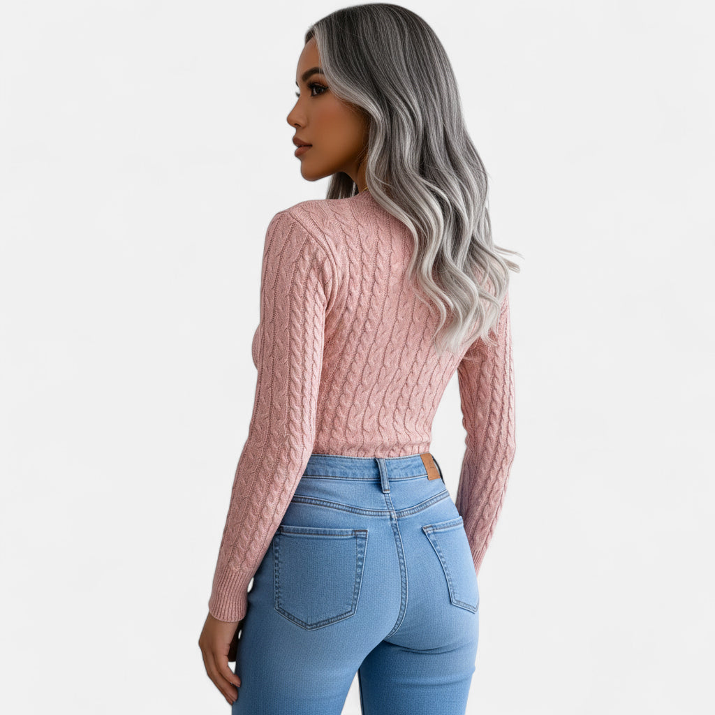 Pull doux rose poudré