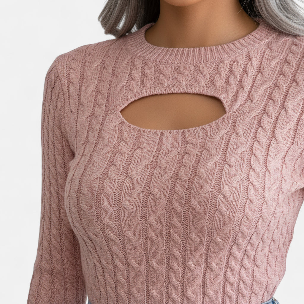Pull doux rose poudré