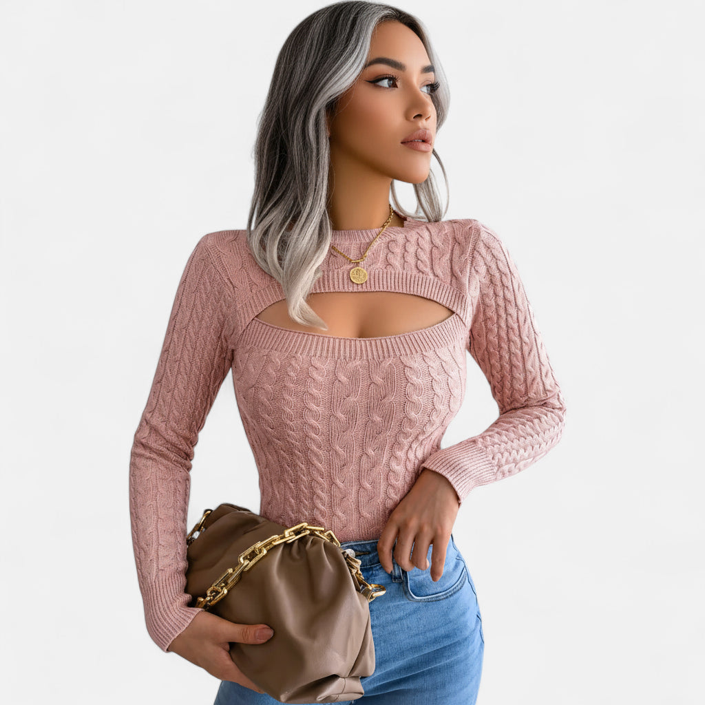 Pull doux rose poudré