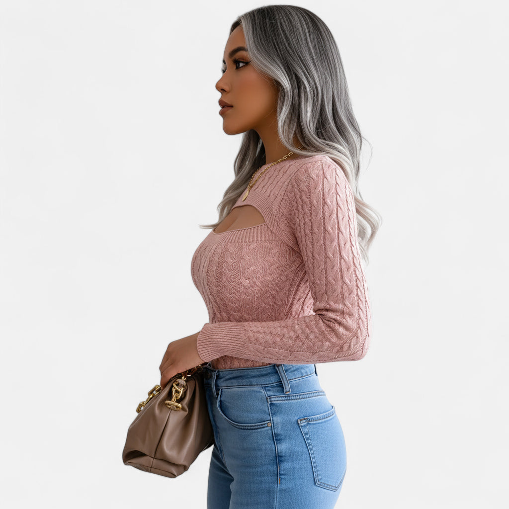 Pull doux rose poudré