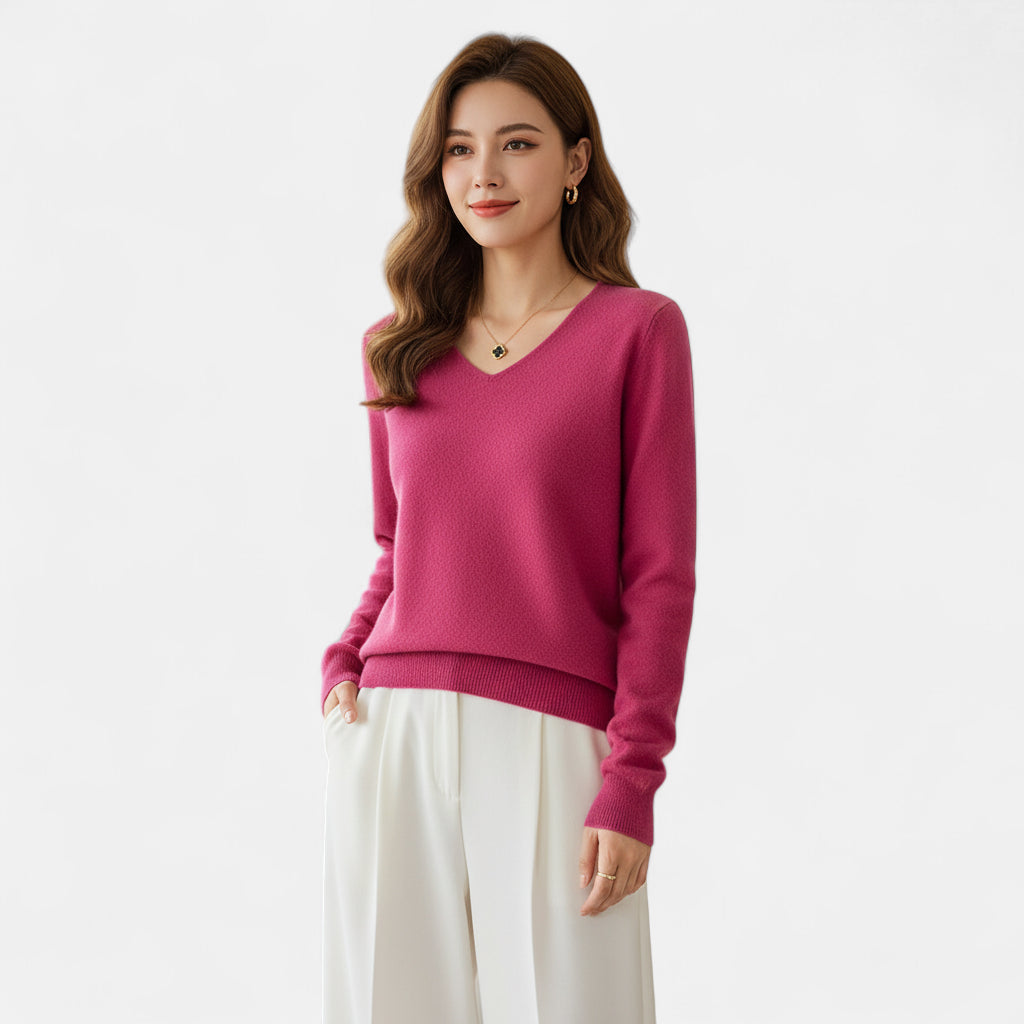 Pull en laine rose fushia