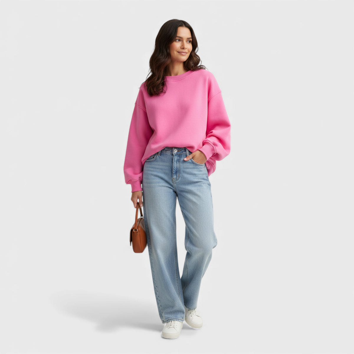 Pull rose oversize épais