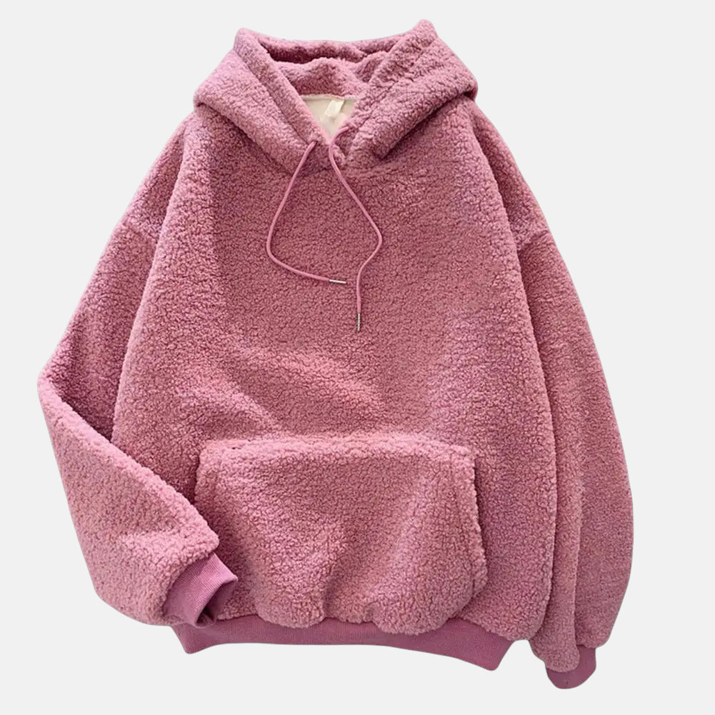 Pull à capuche rose