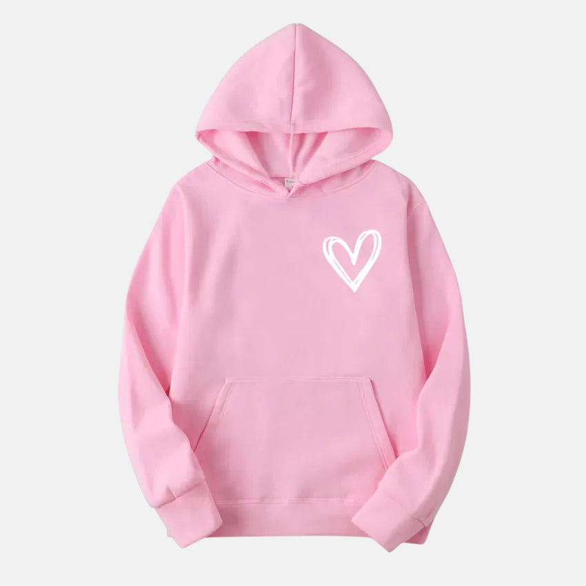 Pull à capuche rose pâle