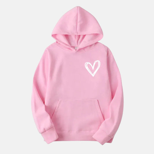 Pull à capuche rose pâle