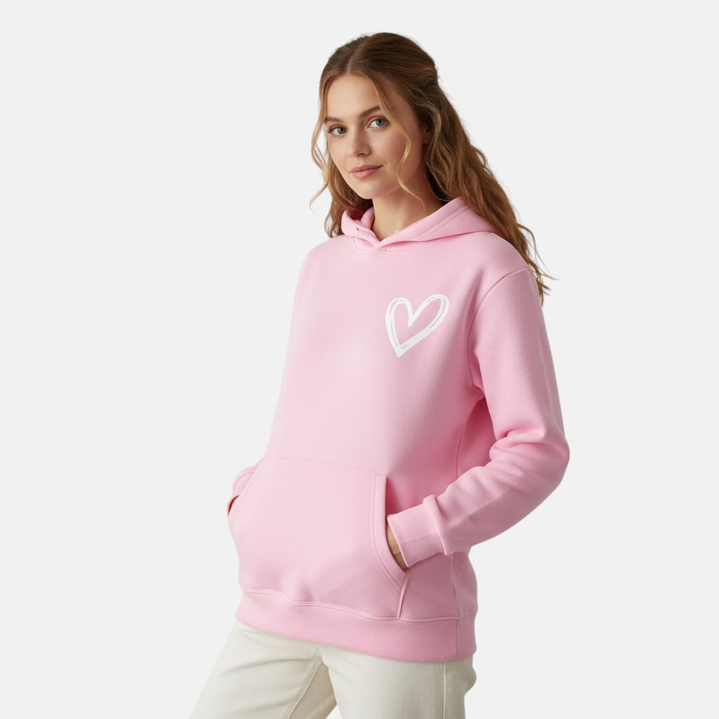 Pull à capuche rose pâle
