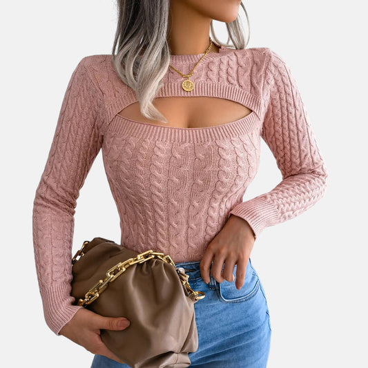 Pull doux rose poudré