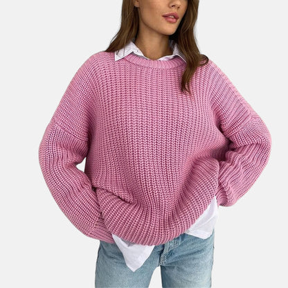 Pull en maille rose