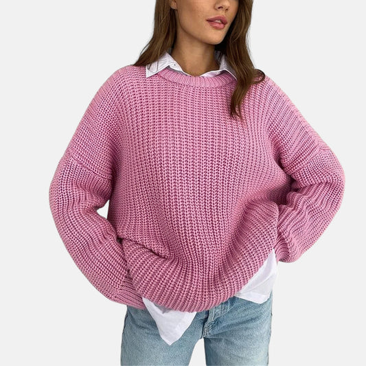 Pull en maille rose