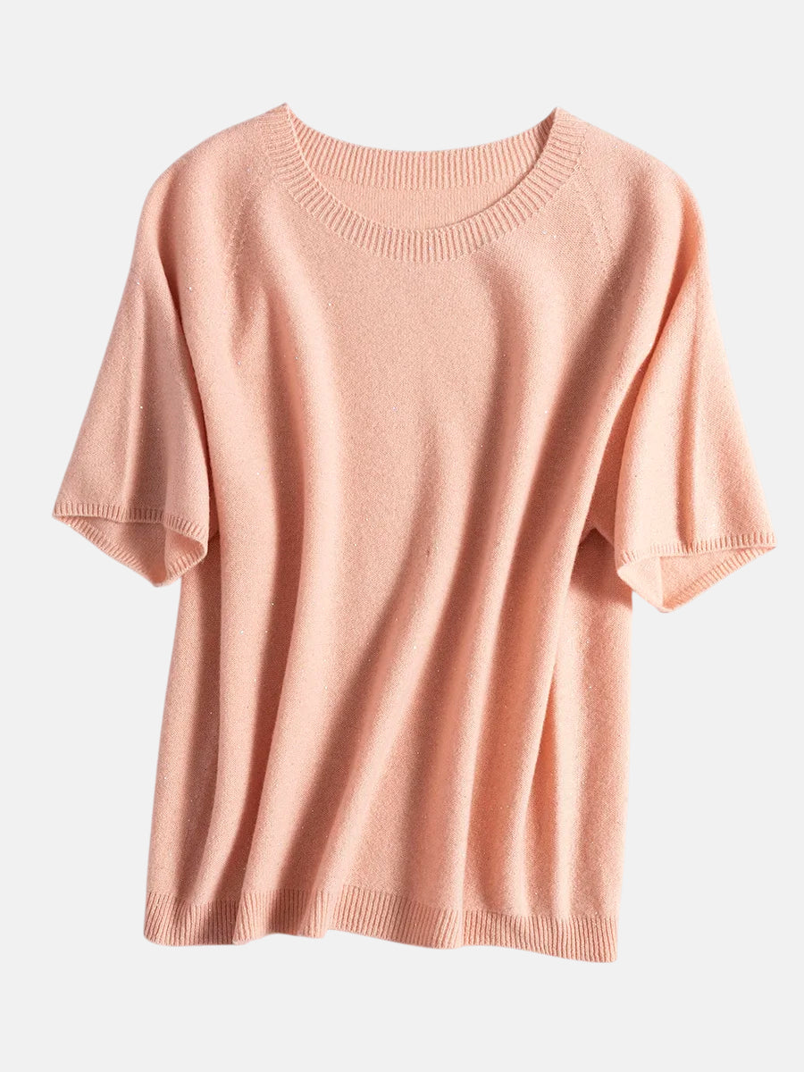 Pull fin rose poudré