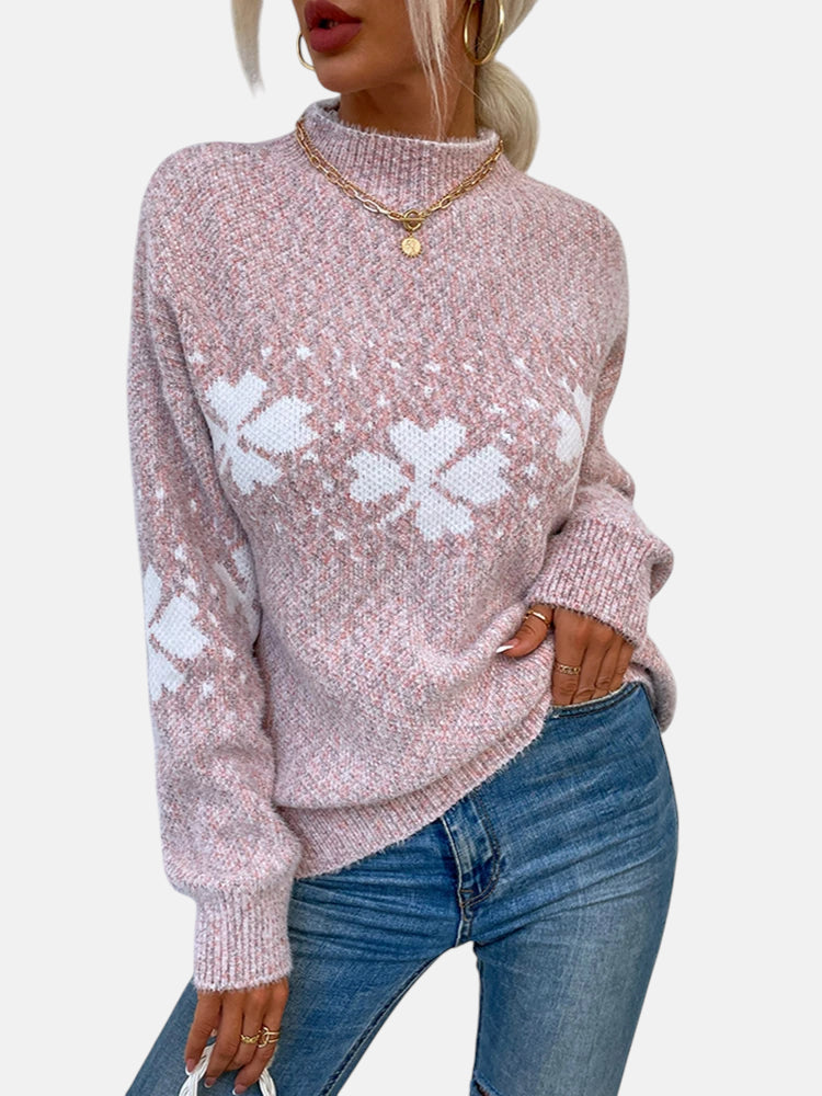 Pull hiver rose