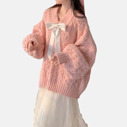 Pull noeud rose