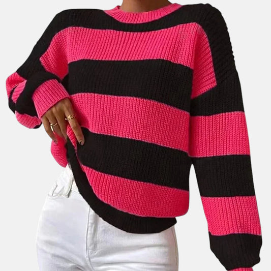 Pull noir et rose