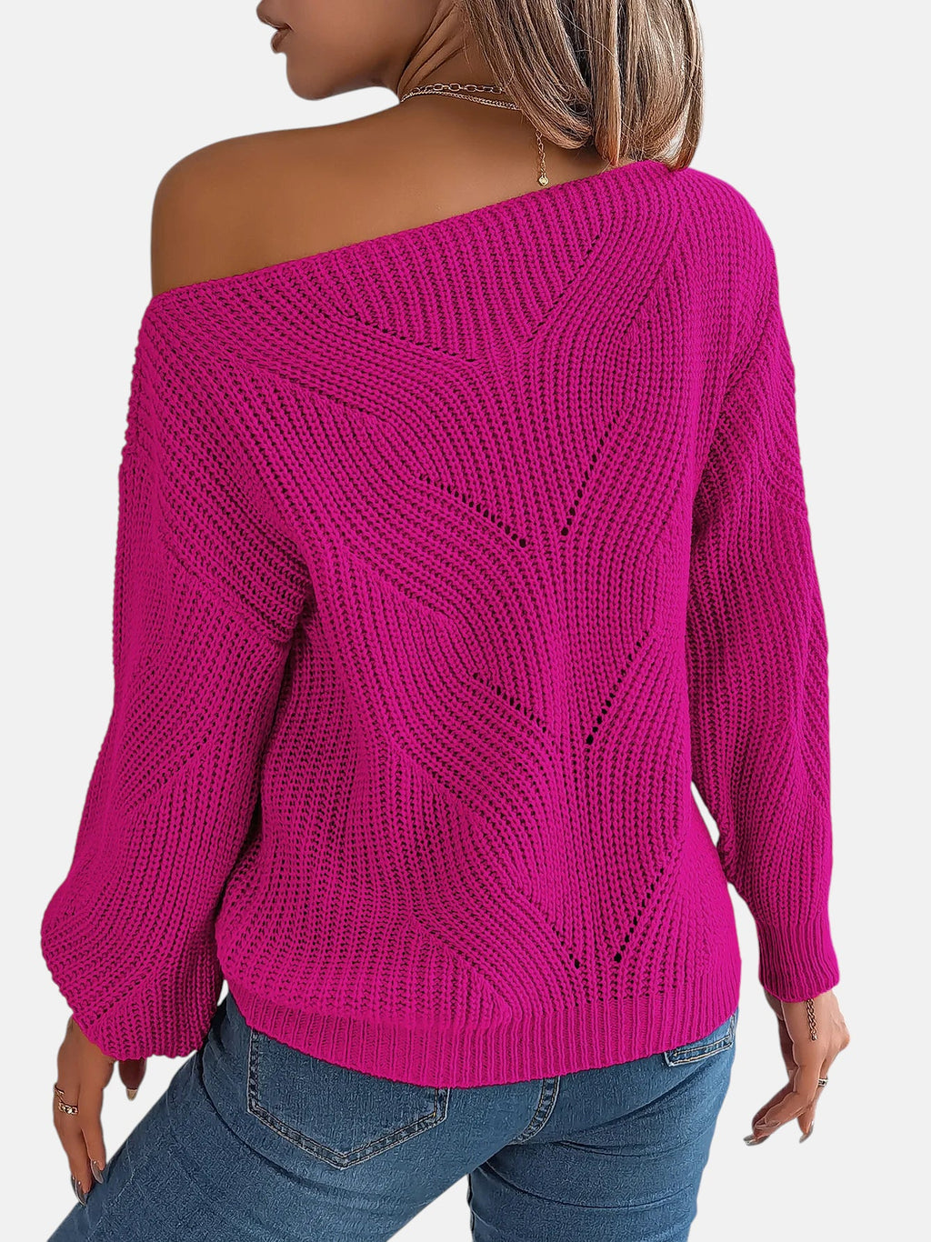 Pull oversize rose fuchsia