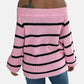 Pull rayé rose