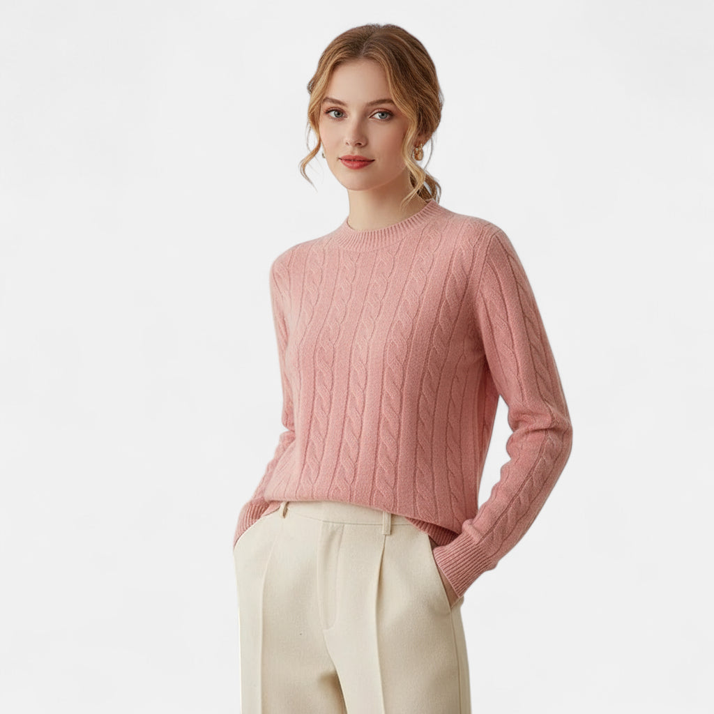 Pull rose clair laine