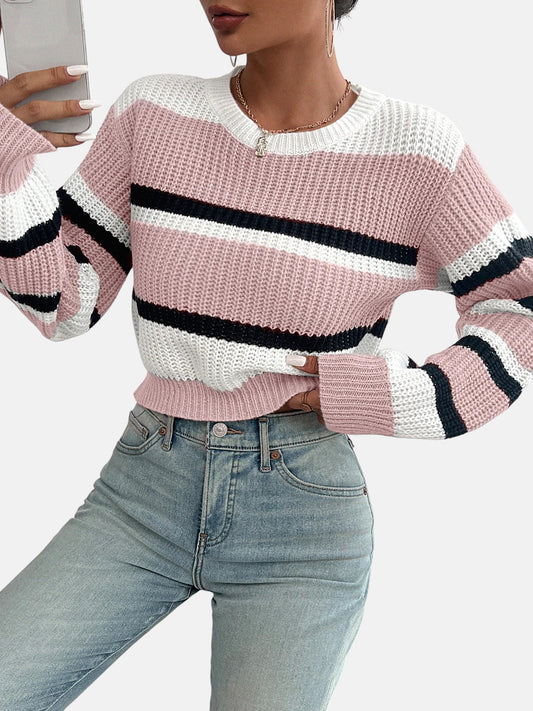 Pull rose col rond