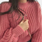 Pull vieux rose femme