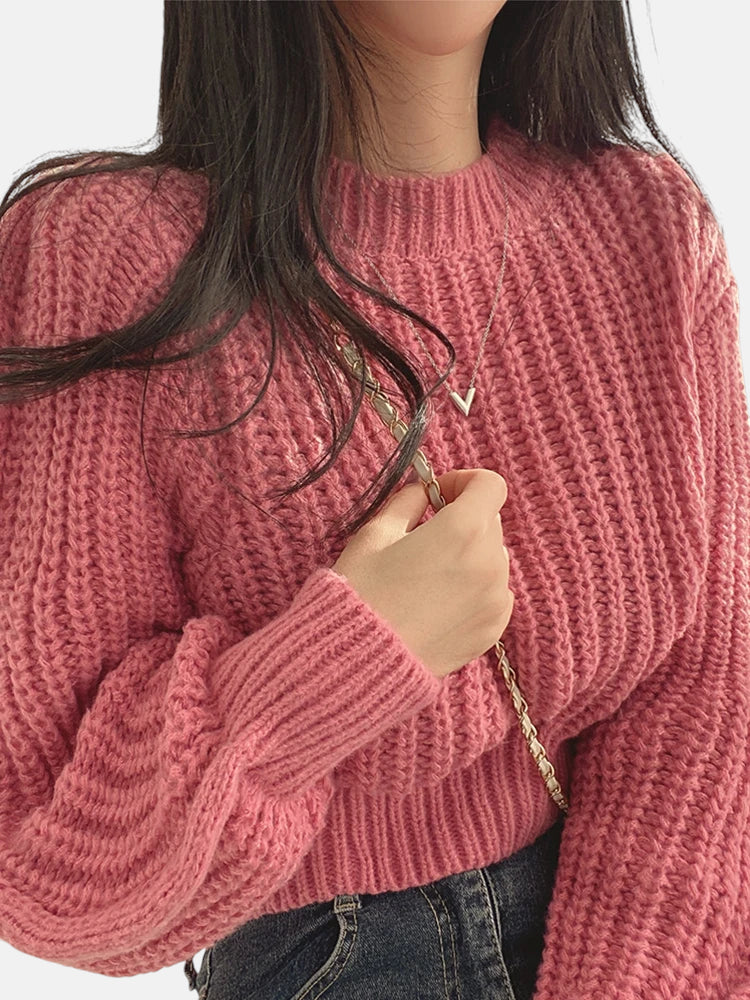Pull vieux rose femme