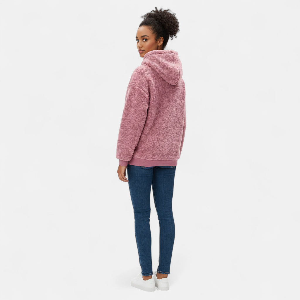 Pull à capuche rose