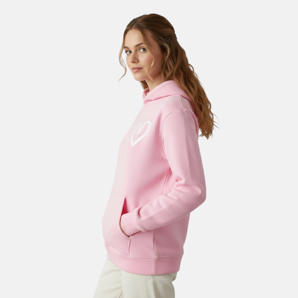 Pull à capuche rose pâle