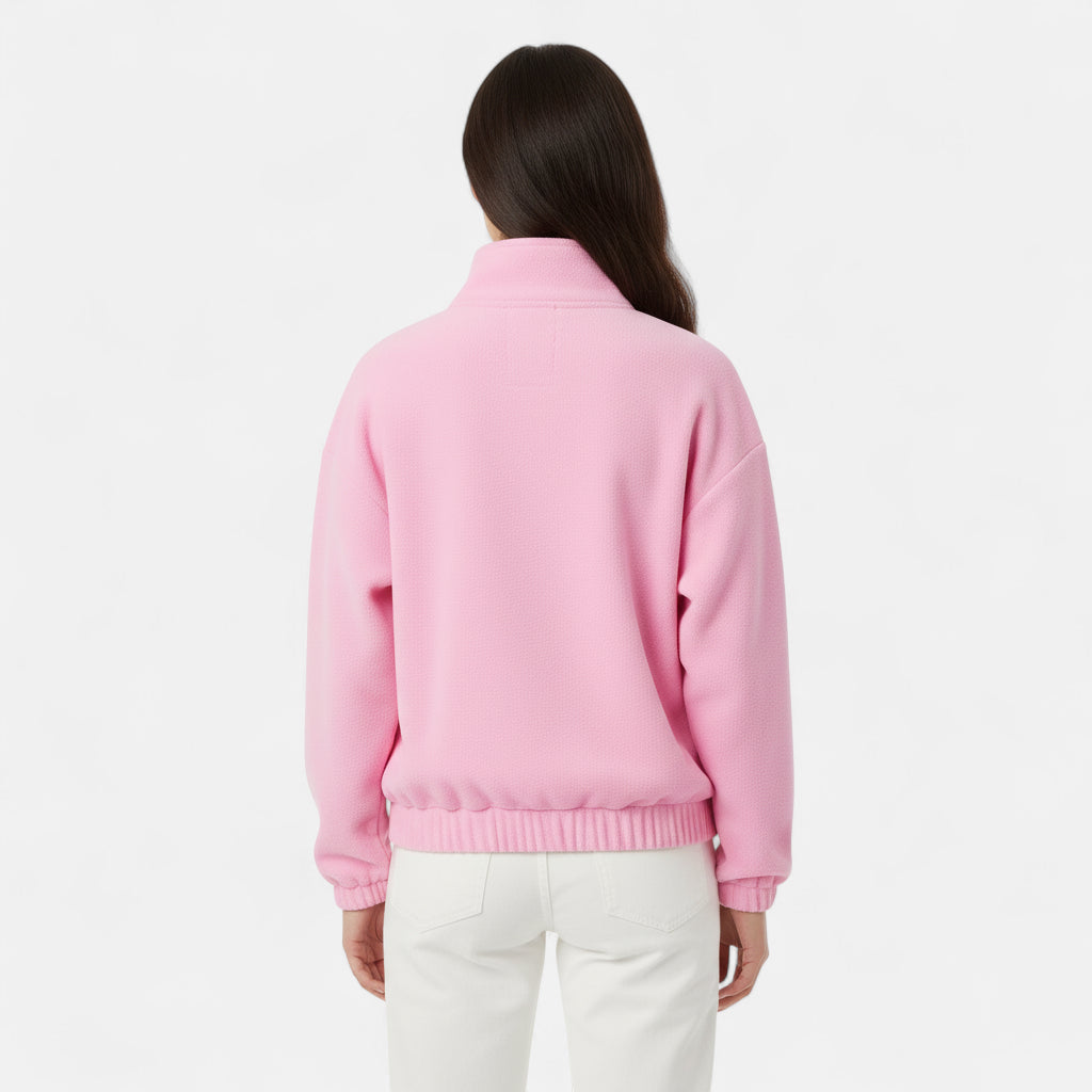 Pull à zip rose