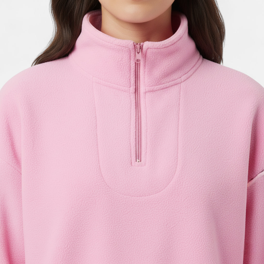 Pull à zip rose