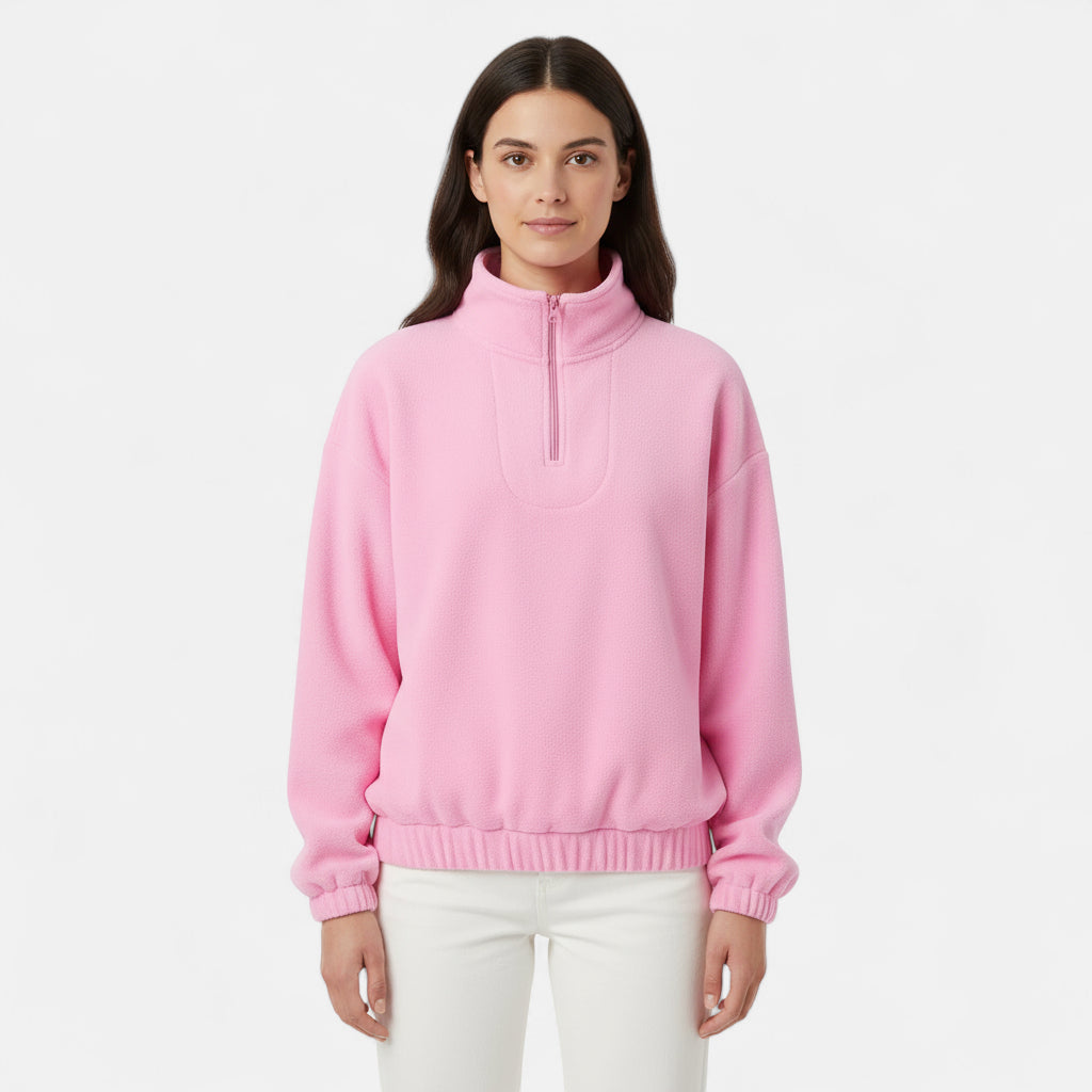 Pull à zip rose