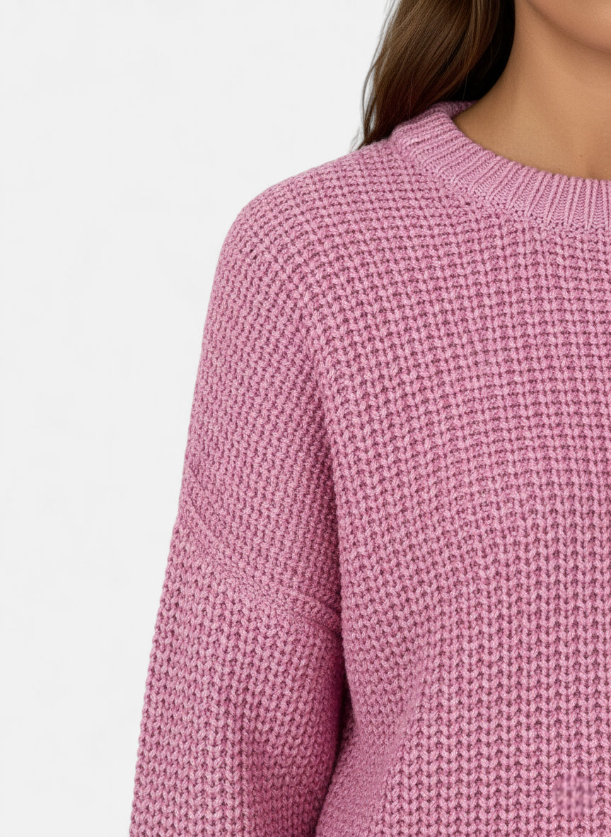 Pull en maille rose