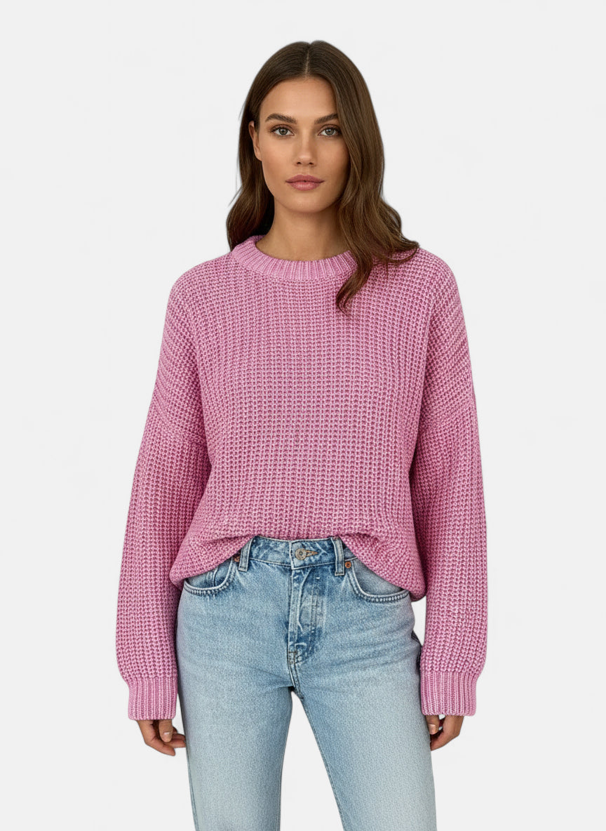 Pull en maille rose