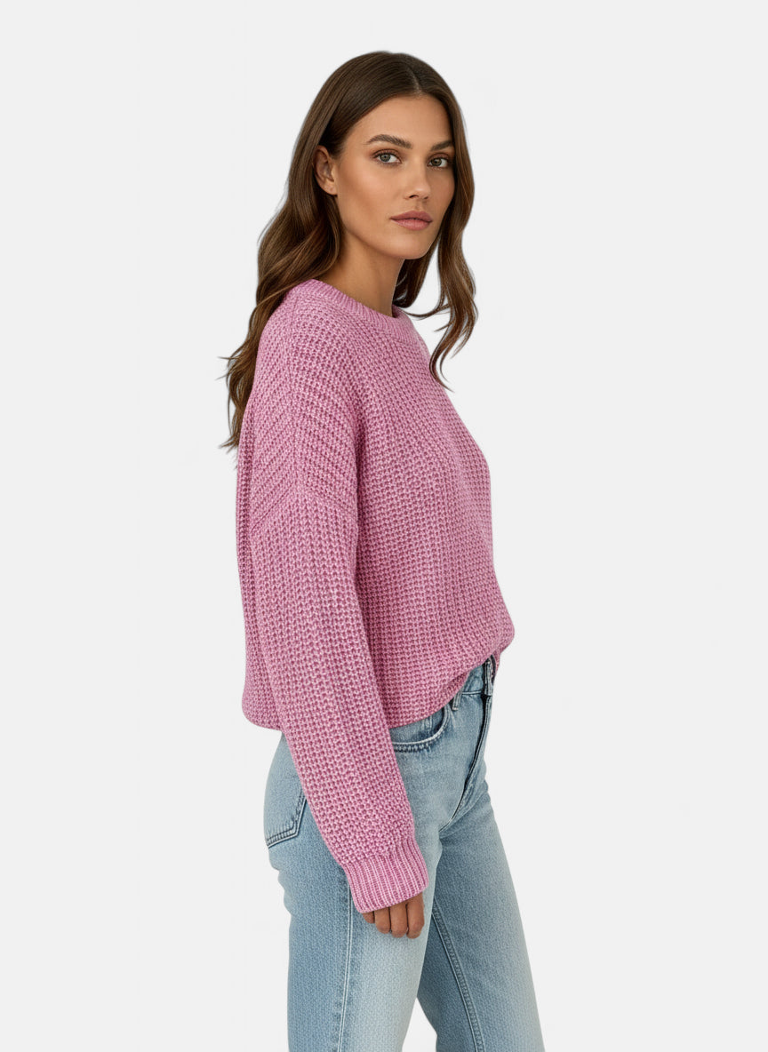 Pull en maille rose