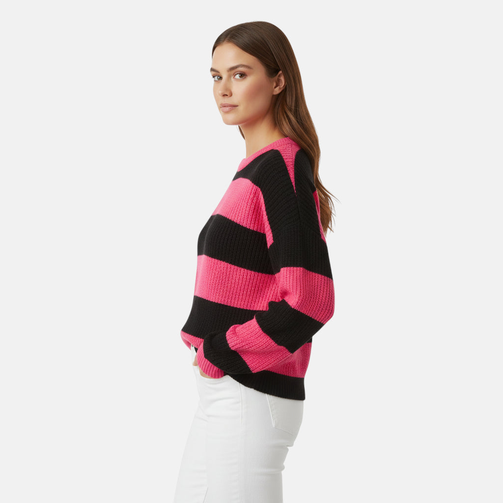 Pull noir et rose