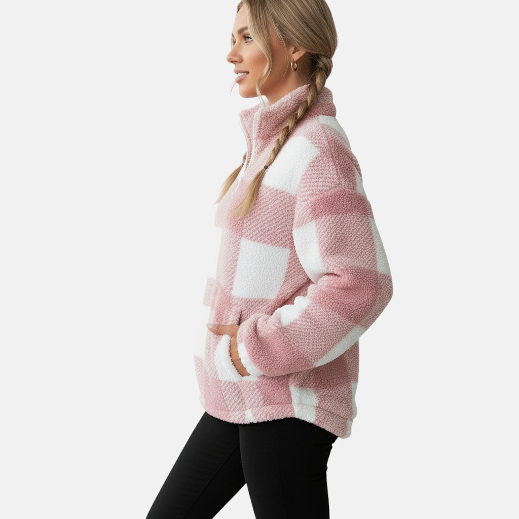 Pull polaire rose