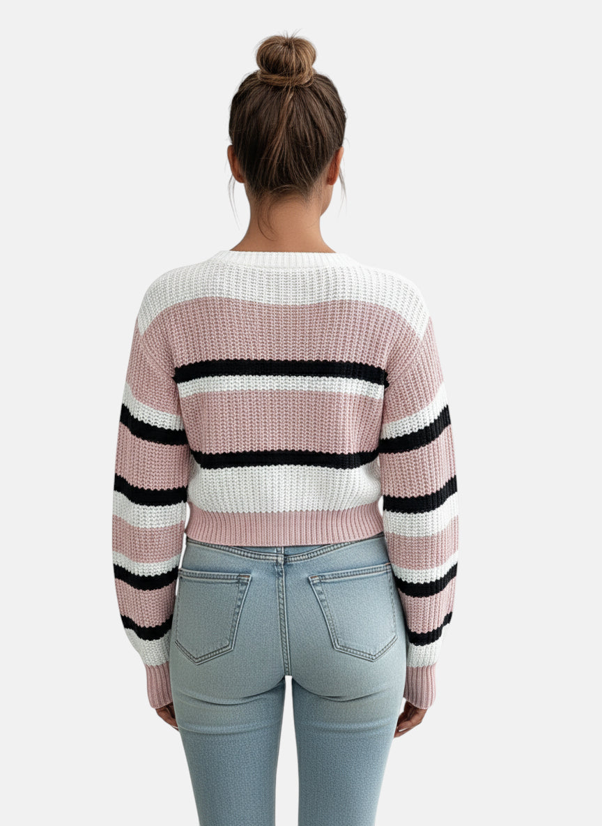 Pull rose col rond