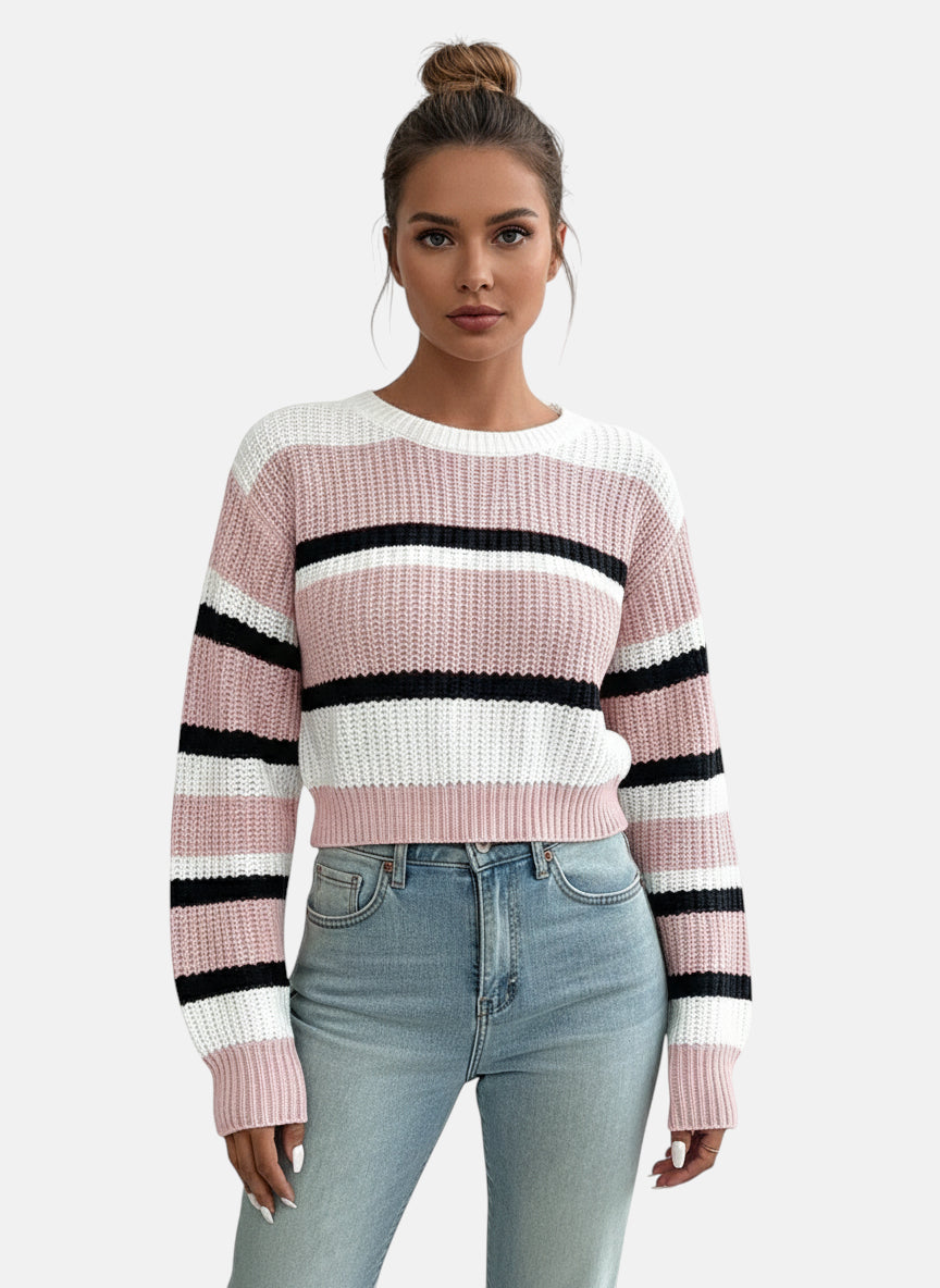 Pull rose col rond