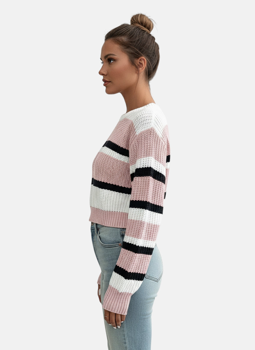 Pull rose col rond