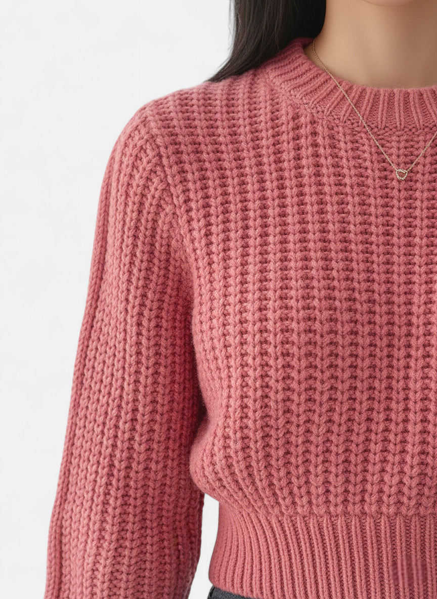 Pull vieux rose femme