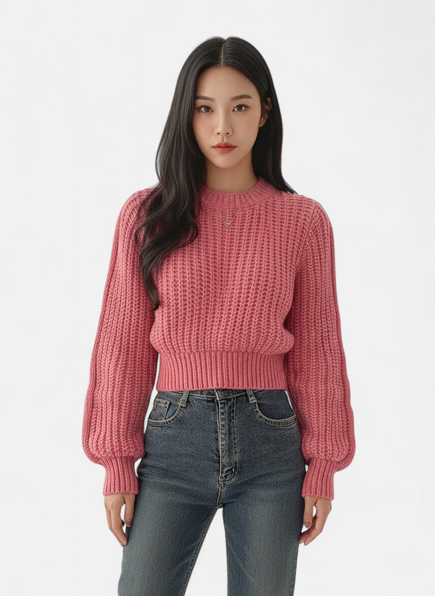 Pull vieux rose femme