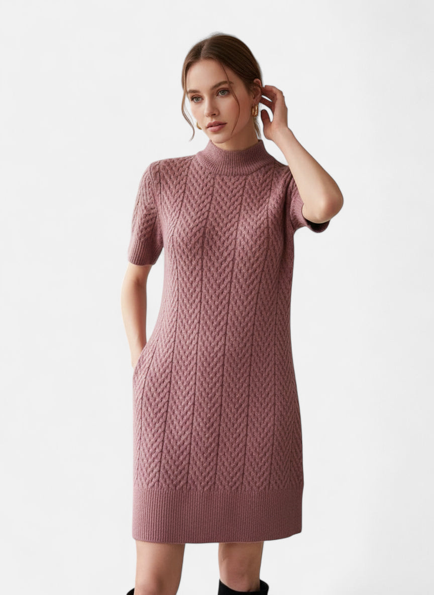 Robe pull vieux rose